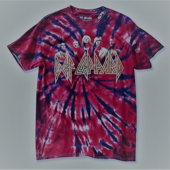 Def Leppard Photo Logo metal rock Tie Dye Official cotton M/L fit L NWT - Picture 1 of 3